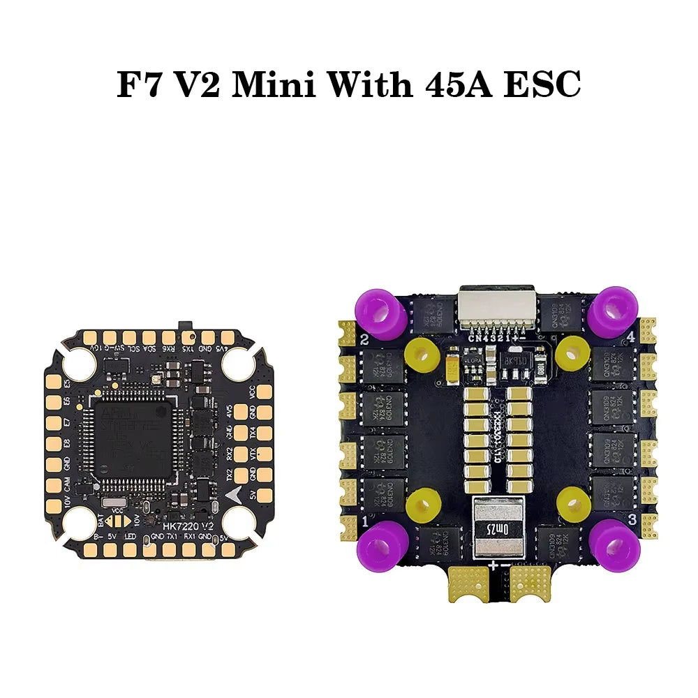 HAKRC F7220 V2 F7 Mini Flight Controller Dual BEC W/ 35/40/45/60/65A 4In1 ESC Dshot150/300/600/1200 PWM for RC FPV Racing Drone