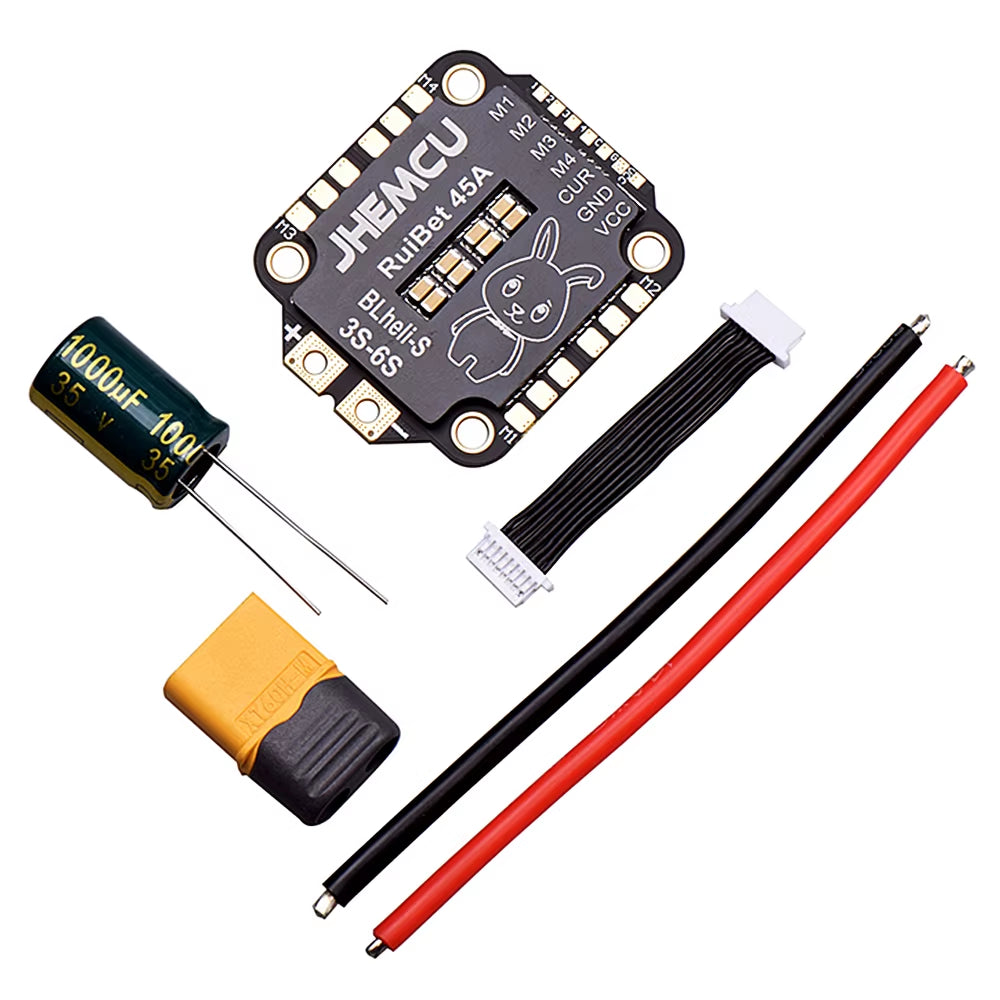 JHEMCU Ruibet 45A/ 55A ESC BLHELI_S Dshot600 4In1 Brushless ESC 3-6S 30.5X30.5 M4 for RC FPV Freestyle Flight Controller Drone