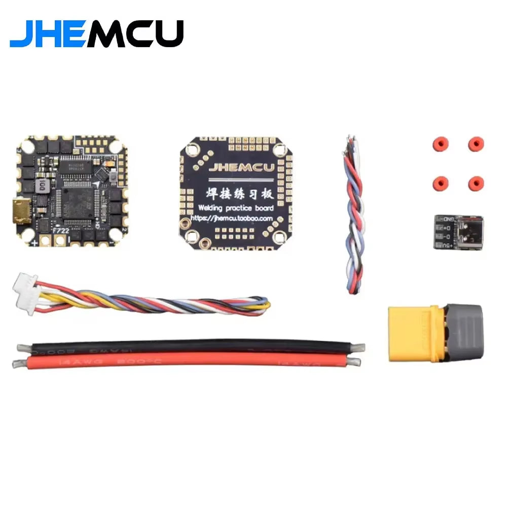 JHEMCU GHF722AIO-HD 40A AIO Flight Controller F722 FC Baro OSD Blackbox 40A 4In1 ESC 2-6S for RC FPV Freestyle Cinewhoop Drone
