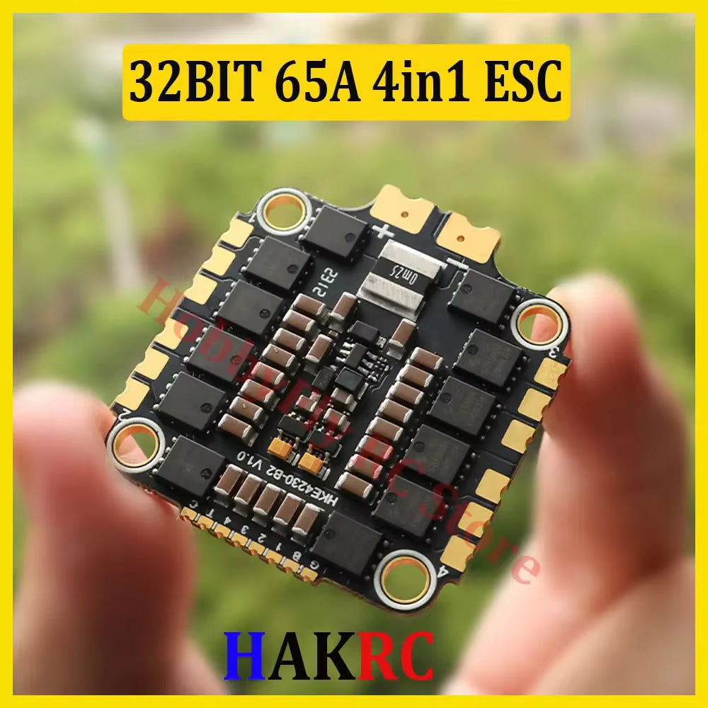 HAKRC 32BIT 65A Blheli_32 2-8S 4In1 Brushless ESC 30.5 * 30.5Mm for RC FPV Racing Drone