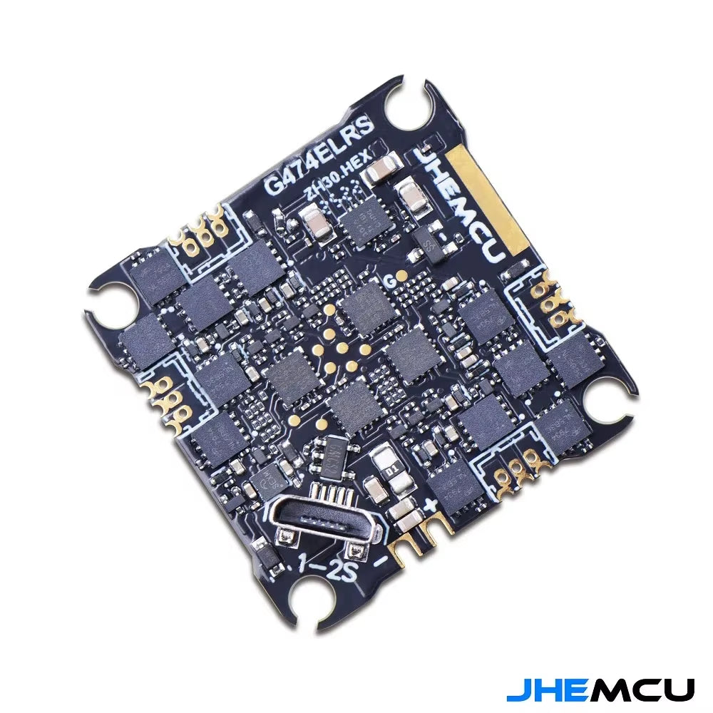 JHEMCU G474ELRS AIO Flight Controller Built-In 2.4G Receiver OSD 8MB Black Box 1-2S 25X25Mm for FPV Freestyle Drone
