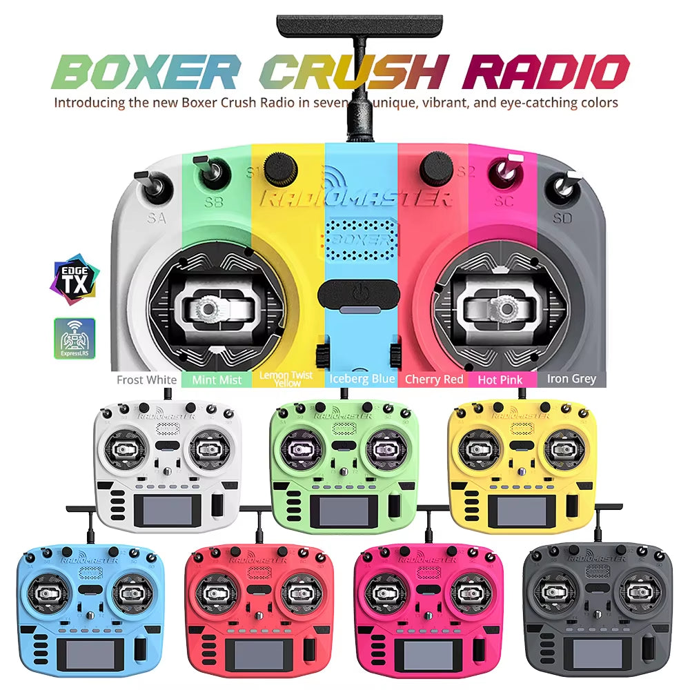 Radiomaster Boxer Crush Radio Controller Transmitter Pre-Installed Edgetx Operating System Expresslrs RF System for RC FPV Drone