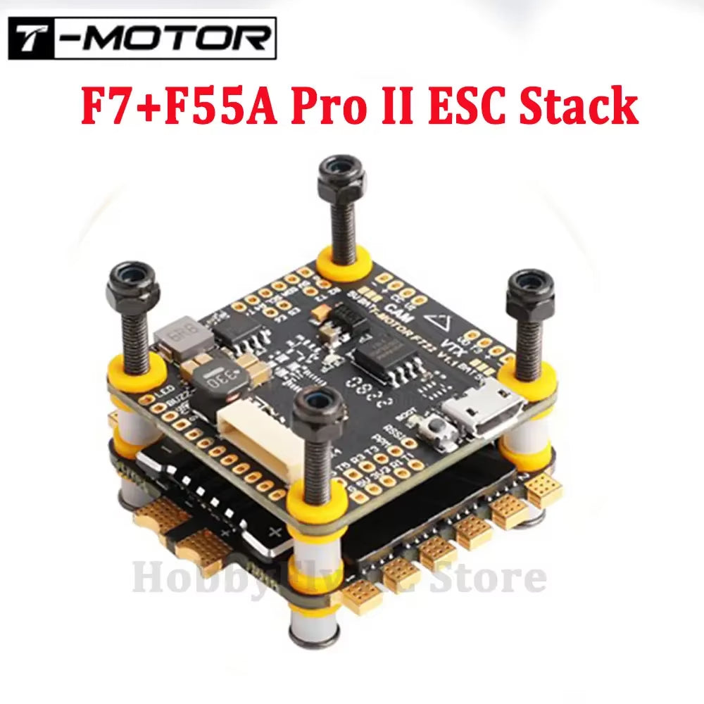 T-MOTOR F7 HD Stack F7 722 HD Flight Controller W/BMI270 + F55A Pro II 3-6S 4In1 Blheli_32 Brushless ESC for RC FPV Racing Drone