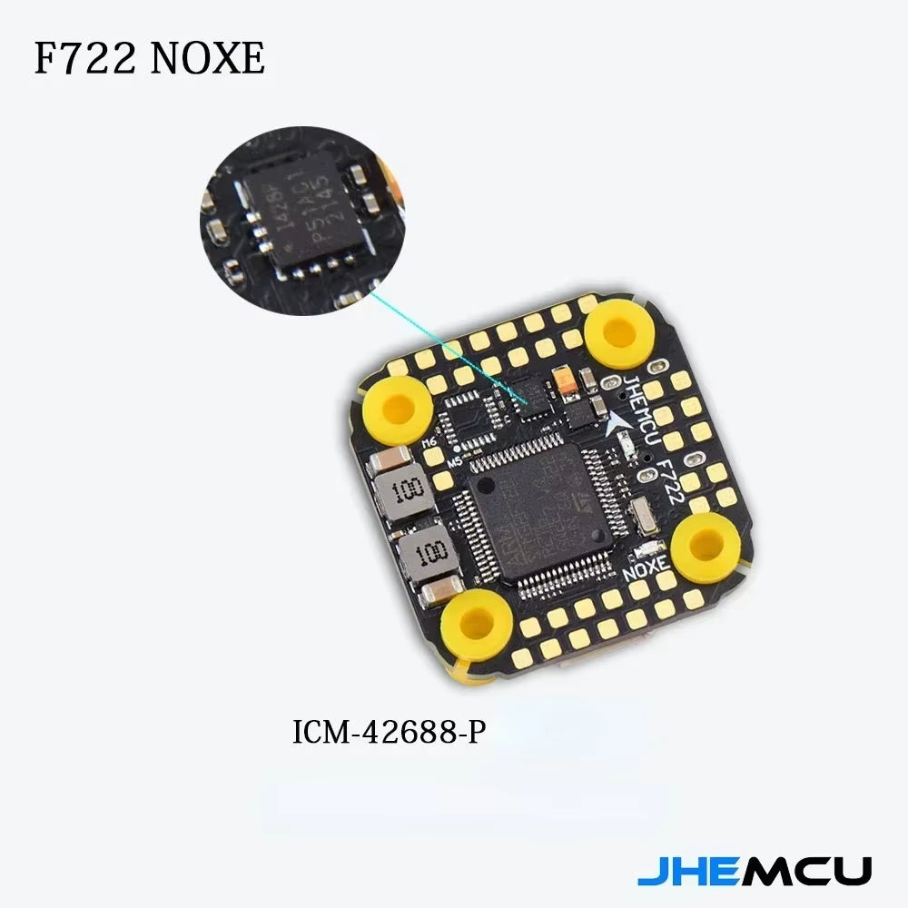 JHEMCU F722 NOXE Flight Controller Built-In Gyro Barometer OSD 16MB Blackbox Dual BEC 3-6S 20X20Mm for RC FPV Freestyle Drone